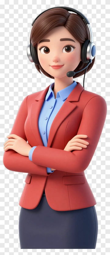 3D Customer Service Representative With Headset PNG