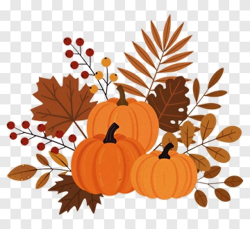 Autumn Pumpkin Arrangement With Leaves And Berries PNG