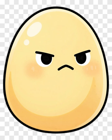 Angry Cartoon Egg Character PNG