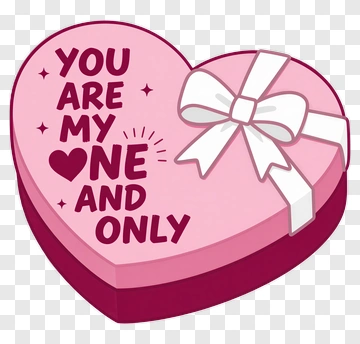 Heart-Shaped Candy Box With Love Message PNG