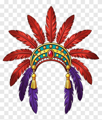 Colorful Feather Headpiece PNG