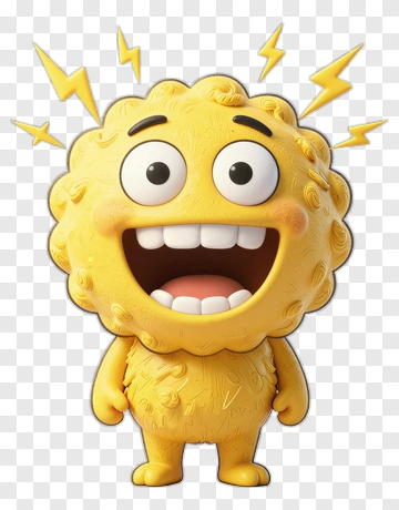 Cartoon Character With Lightning Bolts PNG