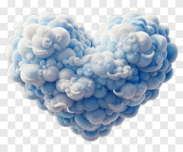 Heart-Shaped Cloud Composition PNG