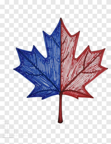 Red And Blue Maple Leaf PNG