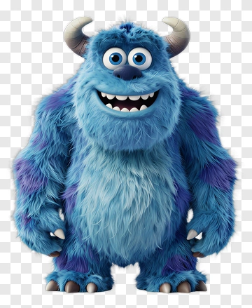 3D Blue Monster Character PNG