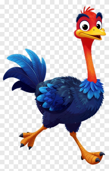 Cartoon Ostrich Walking PNG
