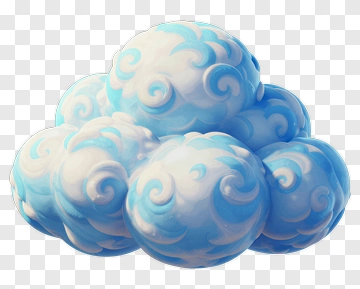 3D Cloud With Swirls PNG