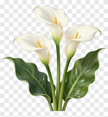 Elegant Calla Lily Bouquet PNG