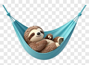 Cartoon Sloth Relaxing In A Hammock PNG
