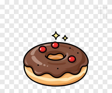 Cartoon Chocolate Donut With Red Sprinkles PNG