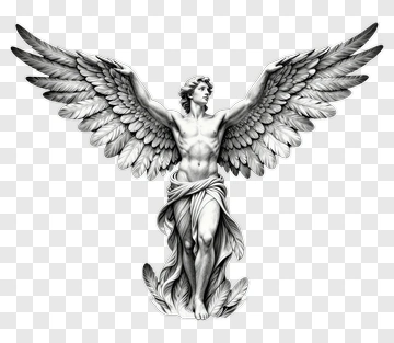 Angel With Outstretched Wings PNG