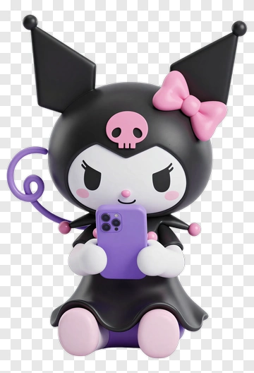Kawaii Character Holding A Smartphone PNG