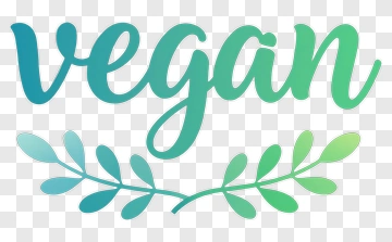 Vegan Text With Leaf Design PNG