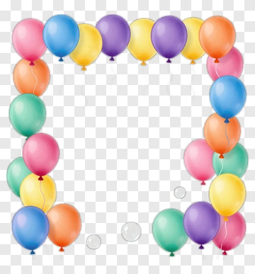 Colorful Balloon Frame PNG