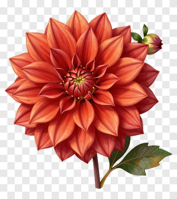 Red Dahlia Flower PNG