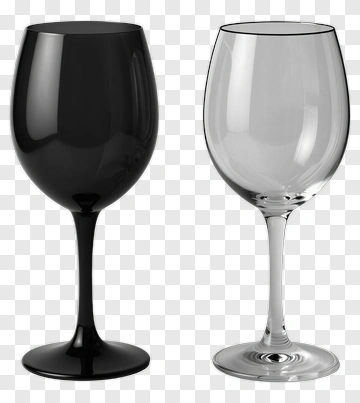 Black And Clear Wine Glasses PNG