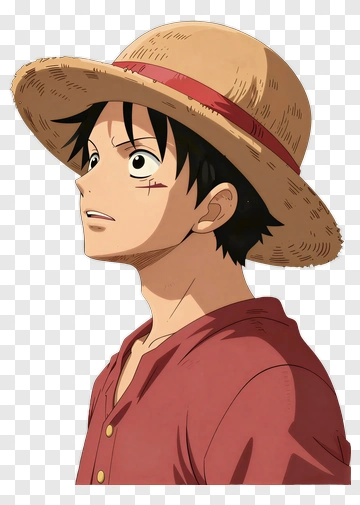 Anime Character Wearing A Straw Hat PNG