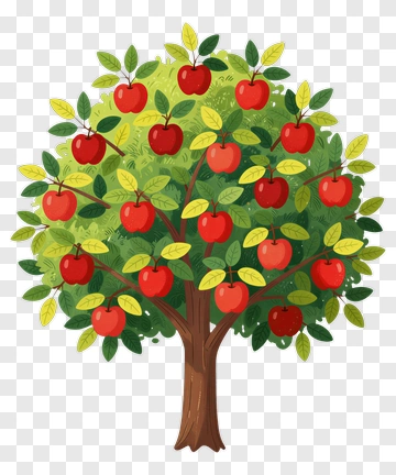 Colorful Apple Tree PNG