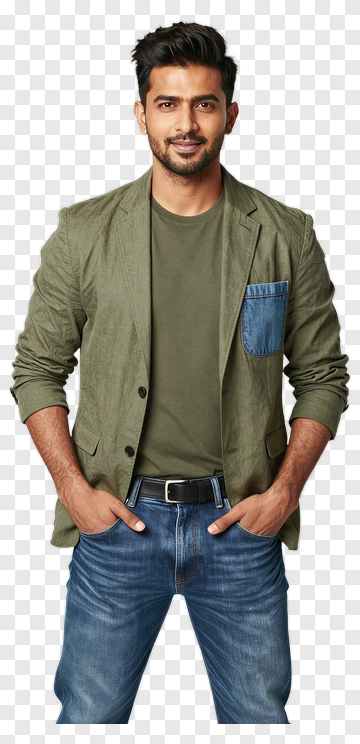 Man In Casual Blazer And T-Shirt PNG