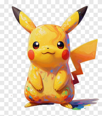 Colorful Pikachu Character PNG