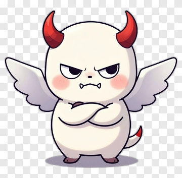Cartoon Devil Character With Wings PNG