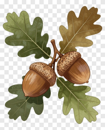Acorns And Oak Leaves PNG