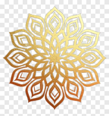 Golden Decorative Mandala Design PNG