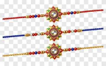 Colorful Rakhi Bracelets With Decorative Elements PNG