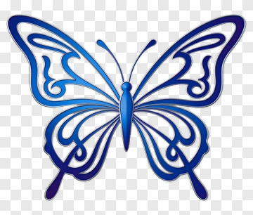 Blue Butterfly Illustration PNG