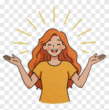 Happy Woman Gesturing With Open Arms PNG