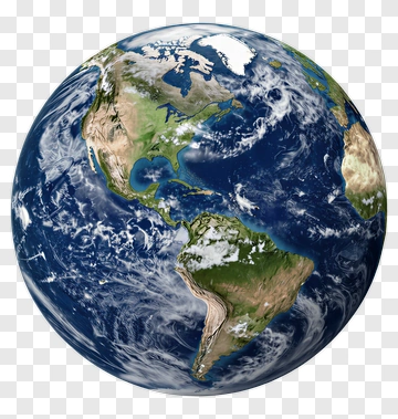Earth Globe With Visible Continents And Oceans PNG
