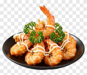 Shrimp Dish With Mayonnaise And Parsley PNG