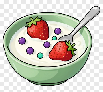 Bowl Of Yogurt With Strawberries And Colorful Sprinkles PNG