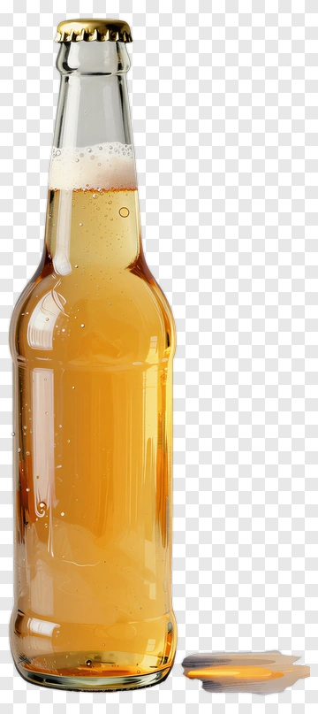 Beer Bottle With Foam PNG