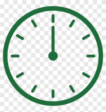 Green Clock Face With Hour Hand PNG