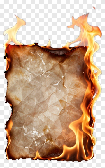 Burning Crumpled Paper PNG