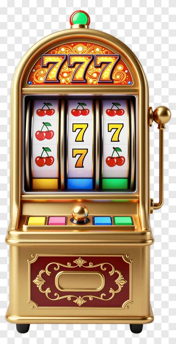 Golden Slot Machine With Cherry And Seven Symbols PNG