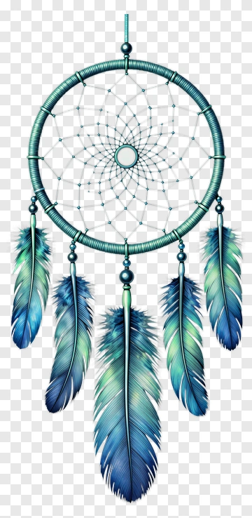 Dreamcatcher With Blue Feathers PNG
