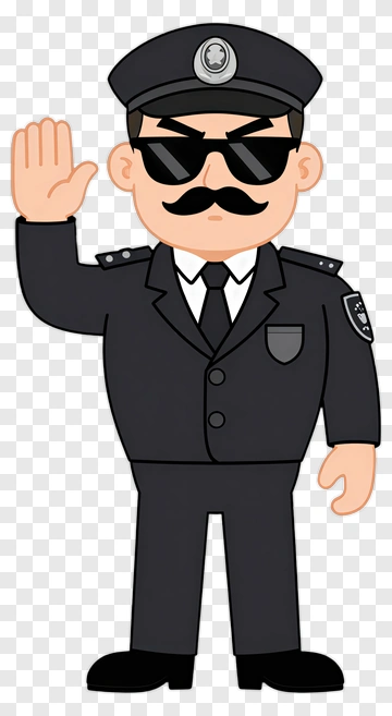 Cartoon Police Officer Saluting PNG