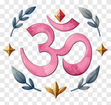 Om Symbol With Decorative Elements PNG