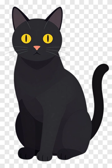 Cartoon Black Cat PNG