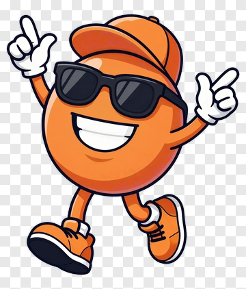Cartoon Orange Character Dancing PNG