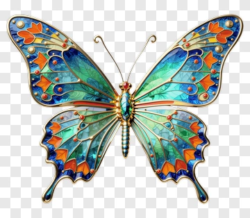 Colorful Butterfly With Decorative Patterns PNG