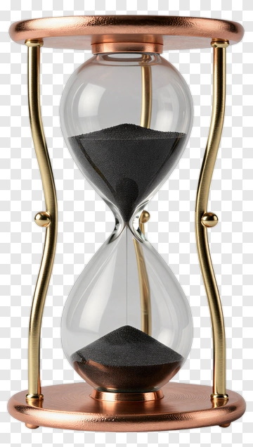 Hourglass With Black Sand PNG