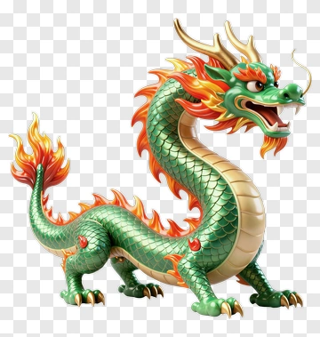 Colorful Chinese Dragon PNG