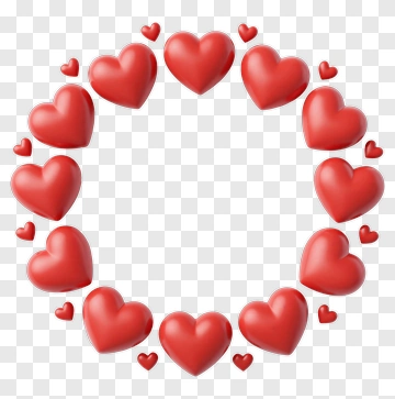 Red Heart Wreath PNG