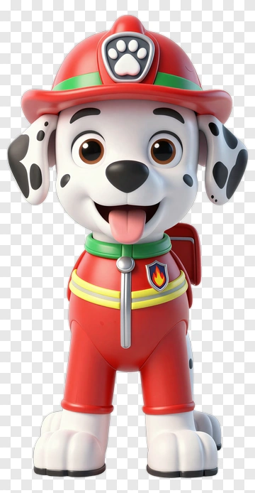 3D Firefighter Dog Character PNG