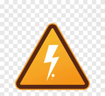 Warning Sign With Lightning Bolt PNG