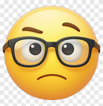 Concerned Emoji With Glasses PNG