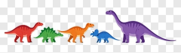 Colorful Cartoon Dinosaurs Collection PNG